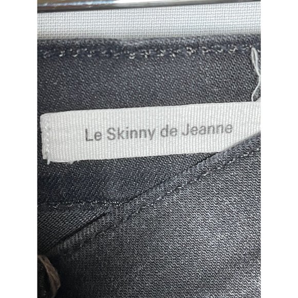 FRAME Empire "Le Skinny de Jeanne" Ripped Distressed Black Size 28 - Picture 6 of 8